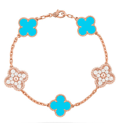 [Camiery] CLOVER 5 MOTIF TURQUOISE BRACELET COLLECTION