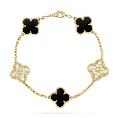 [Camiery] CLOVER 5 MOTIF ONYXS BRACELET COLLECTION