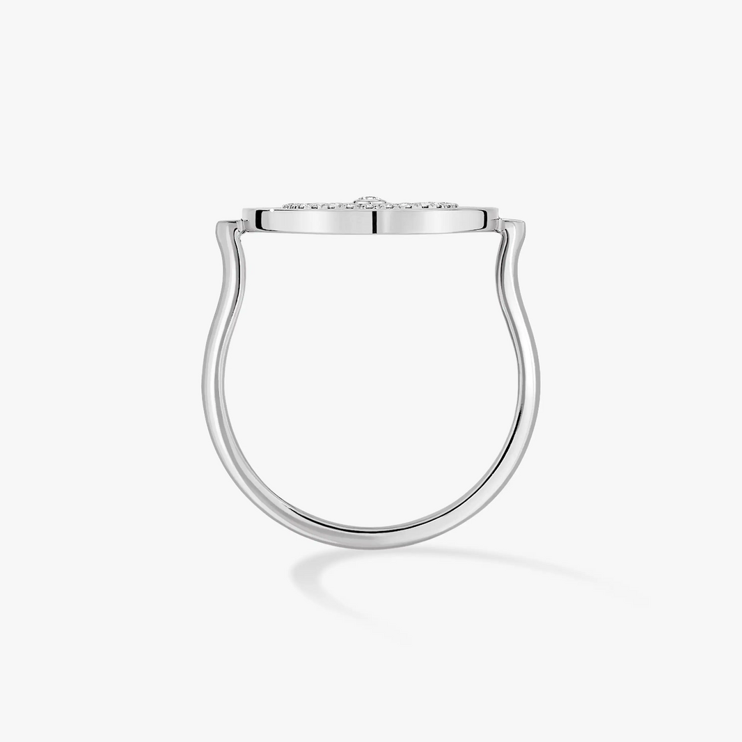 [Camiery]LUCKY MOVE PAVED SILVER DIAMOND RING