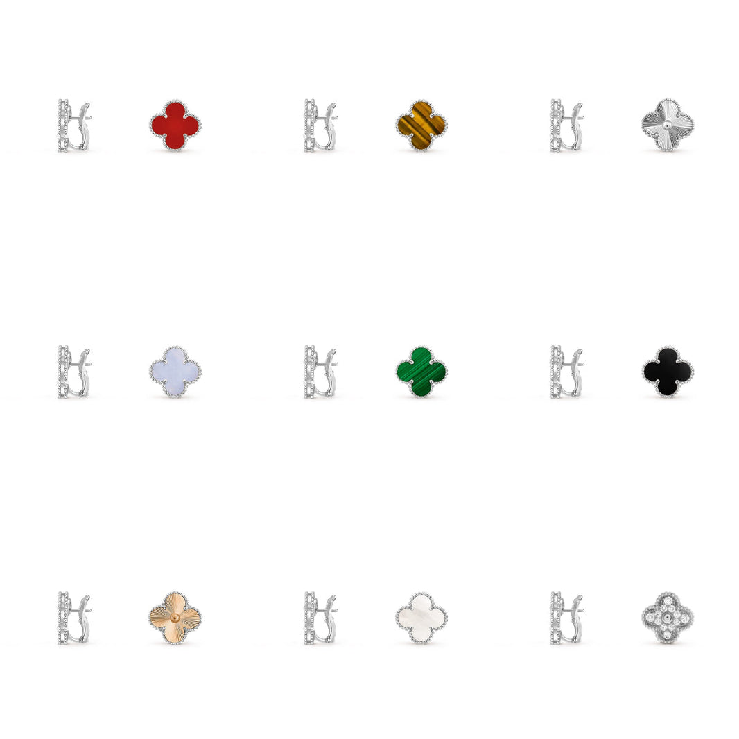 [Camiery]CLOVER SILVER 15MM MOP EARRINGS COLLECTION