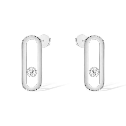 [Camiery]MOVE UNO SMALL 1 DIAMOND EARRINGS