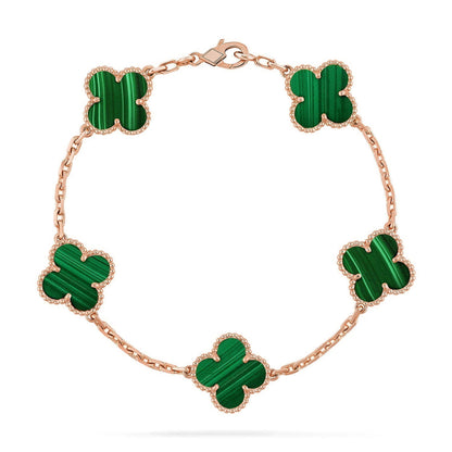 [Camiery] CLOVER 5 MOTIF MALACHITE BRACELET COLLECTION