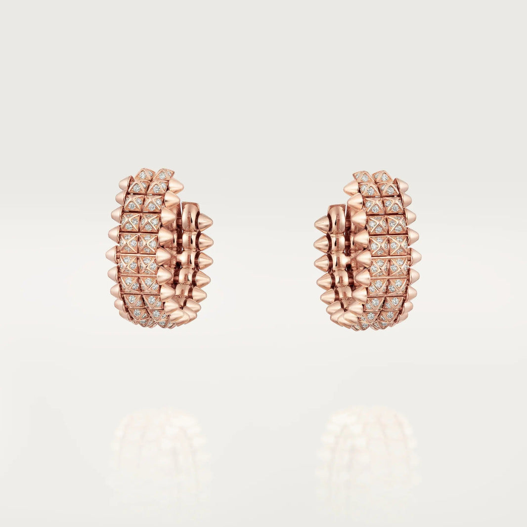 [Camiery] CLASH 9.2MM FULL DIAMOND DOUBLE ROW EARRINGS