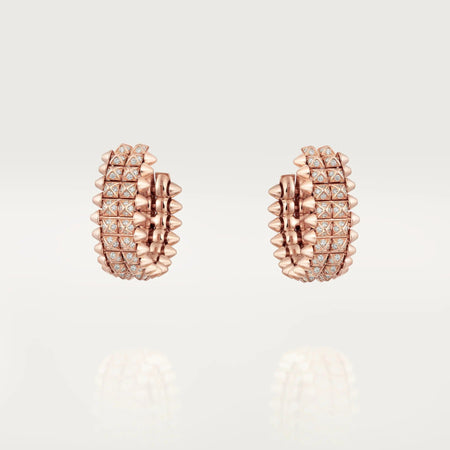 [Camiery] CLASH 9.2MM FULL DIAMOND DOUBLE ROW EARRINGS