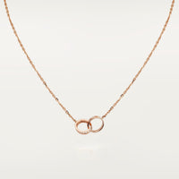 [Camiery] LOVE DOUBLE RING HALF DIAMOND NECKLACE
