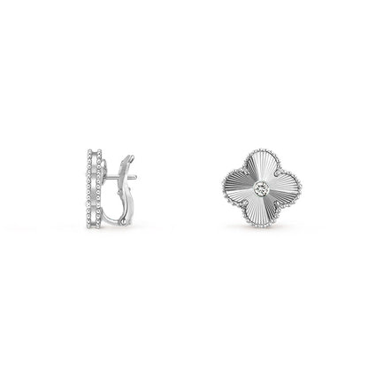 [Camiery]CLOVER SILVER 15MM MOP DIAMOND EARRINGS COLLECTION