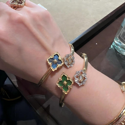 [Camiery JEWELRY] OPERA TULLE  GOLD BRACELET WITH ENAMEL BACKGROUND