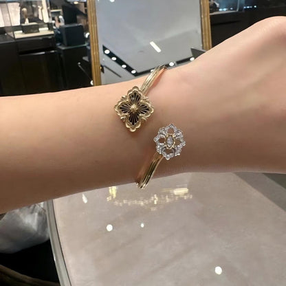 [Camiery JEWELRY] OPERA TULLE  GOLD BRACELET WITH ENAMEL BACKGROUND