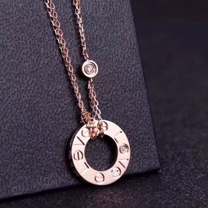 [Camiery] LOVE NECKLACE 16MM 2 DIAMONDS