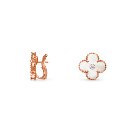 [Camiery]CLOVER 15MM MOP DIAMOND EARRINGS COLLECTION
