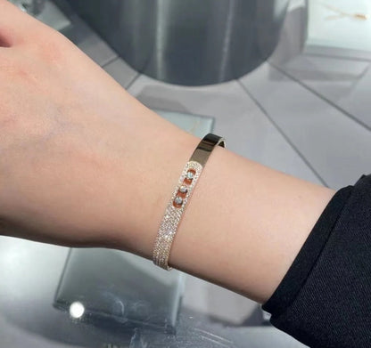 [Camiery]Move Noa Rose Gold Pavé Diamond Bangle Bracelet