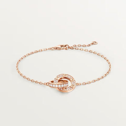 [Camiery] LOVE DOUBLE RING FULL DIAMOND BRACELET