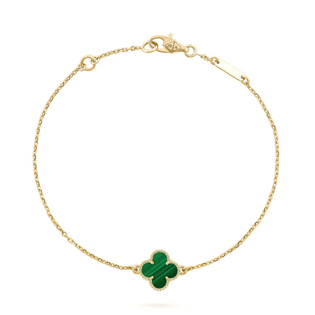[Camiery]CLOVER BRACELET MALACHITE 1 MOTIF