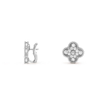 [Camiery]CLOVER SILVER 15MM MOP EARRINGS COLLECTION