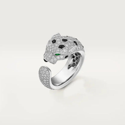 [Camiery] PANTHERE SPOTTED FULL DIAMOND MEDIUM RING