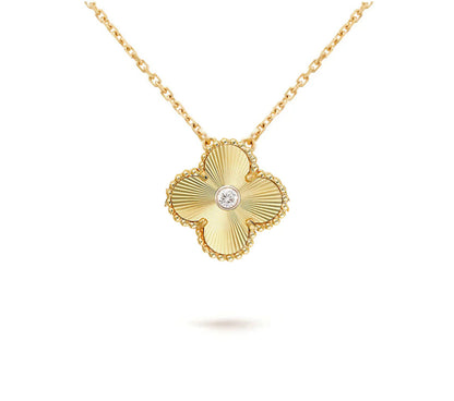 [Camiery]CLOVER 15MM DIAMOND SINGLE FLOWER NECKLACE COLLECTION