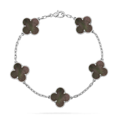 [Camiery] CLOVER 5 MOTIF GRAY MOP BRACELET COLLECTION