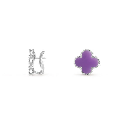 [Camiery]CLOVER SILVER 15MM MOP EARRINGS COLLECTION