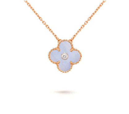 [Camiery]CLOVER 15MM DIAMOND SINGLE FLOWER NECKLACE COLLECTION