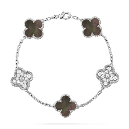 [Camiery] CLOVER 5 MOTIF GRAY MOP BRACELET COLLECTION