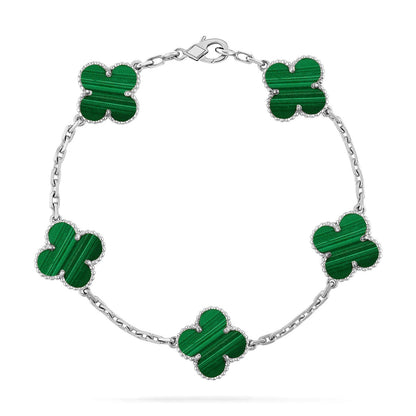 [Camiery] CLOVER 5 MOTIF MALACHITE BRACELET COLLECTION