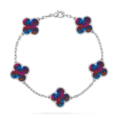 [Camiery]CLOVER 5 MOTIF COLOR GEMSTONES BRACELET COLLECTION