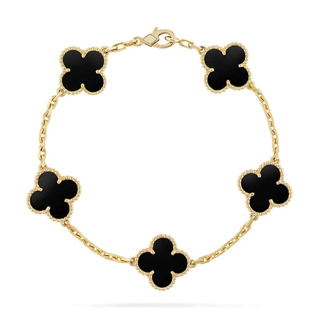 [Camiery] CLOVER 5 MOTIF ONYXS BRACELET COLLECTION