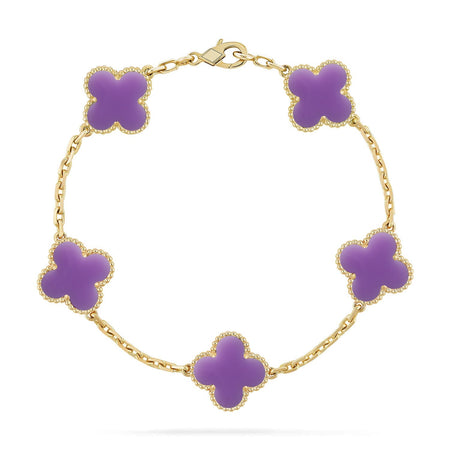 [Camiery]CLOVER 5 MOTIF LIGHT PURPLE BRACELET COLLECTION