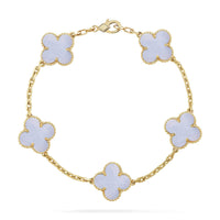 [Camiery] CLOVER 5 MOTIF PURPLE CHALCEDONY BRACELET COLLECTION