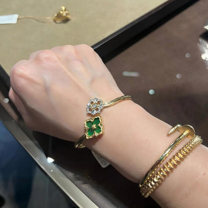 [Camiery JEWELRY] OPERA TULLE  GOLD BRACELET WITH ENAMEL BACKGROUND