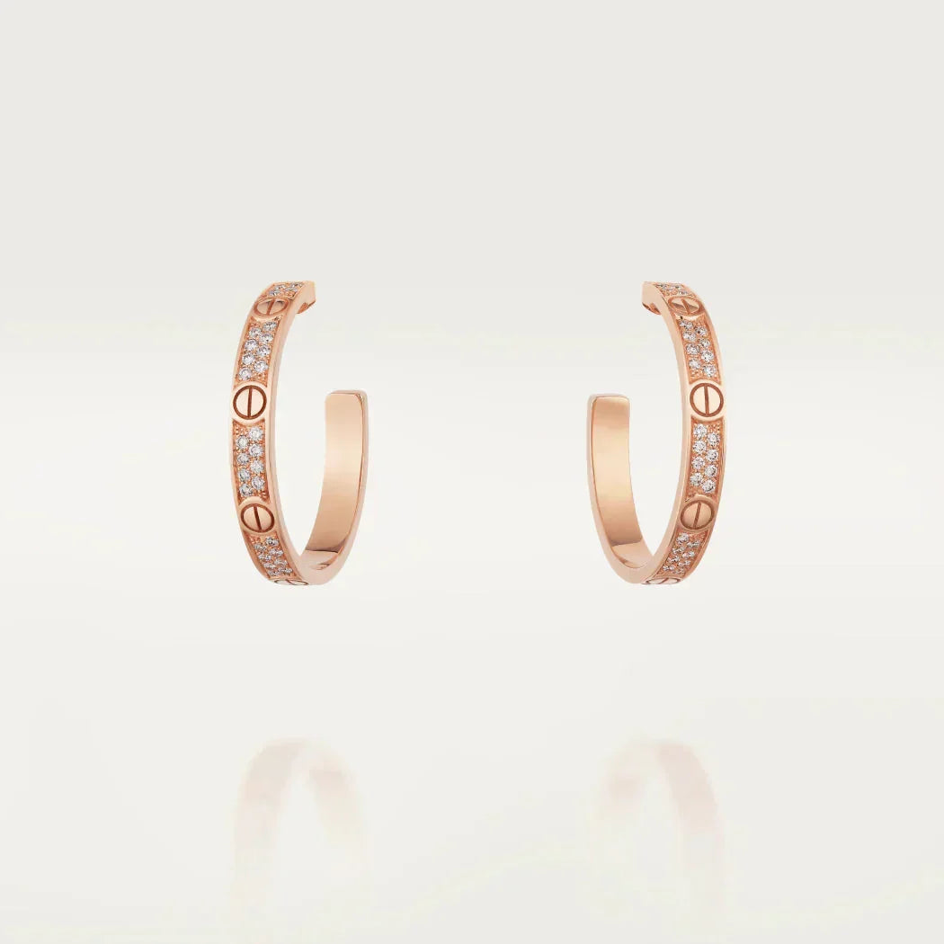 [Camiery] LOVE EARRINGS 3.6MM DIAMOND PAVED