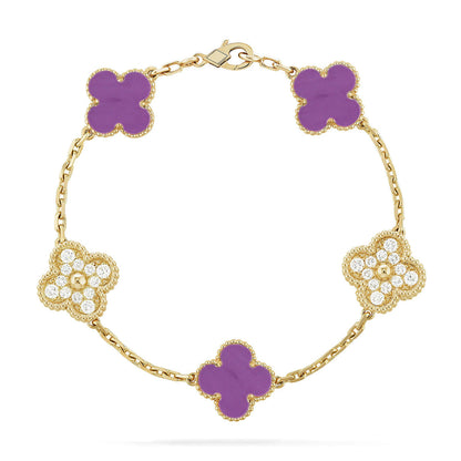 [Camiery] CLOVER 5 MOTIF VIOLET BRACELET COLLECTION