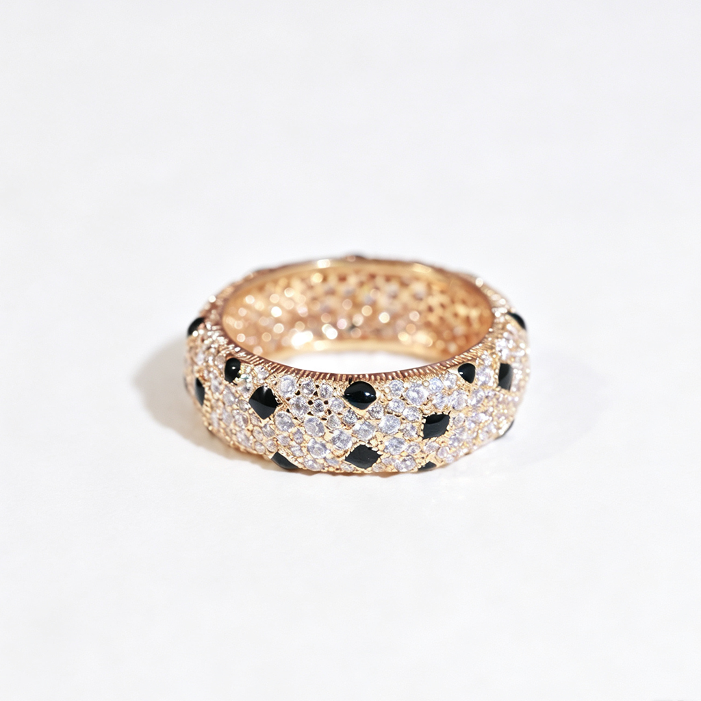 [Camiery] PANTHERE SPOTTED FULL DIAMOND RING
