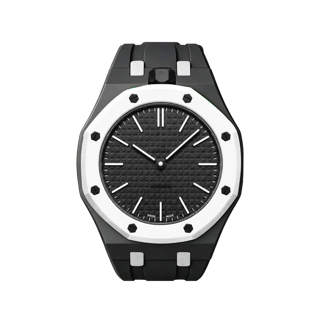 Oak Pop Exclusive Black And White Silicone Strap