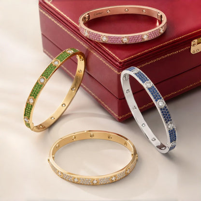 [Camiery]2026 PAVE GEMSTONE LOVE BRACELET 6.1MM 10 DIAMONDS