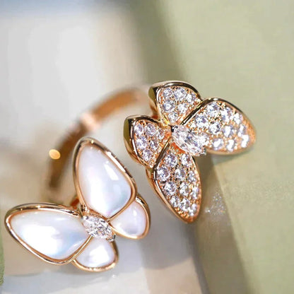 [Camiery]TWIN BUTTERFLY DIAMOND MOP RING