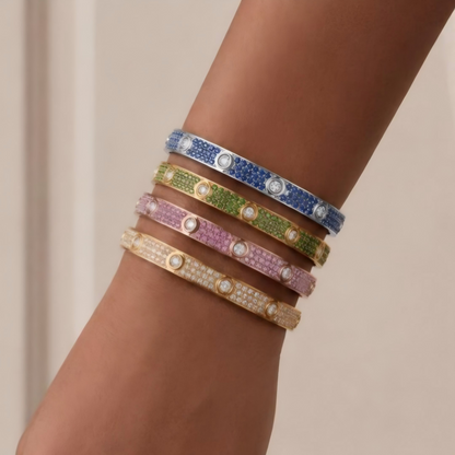 [Camiery]2026 PAVE GEMSTONE LOVE BRACELET 6.1MM 10 DIAMONDS