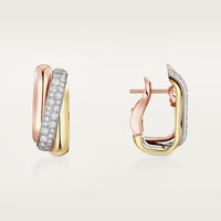 [Camiery] TRINITY HALF DIAMOND  CUSHION EARRINGS