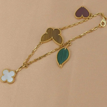 [Camiery]LUCKY SPRING 5 MOTIF GOLD BRACELET