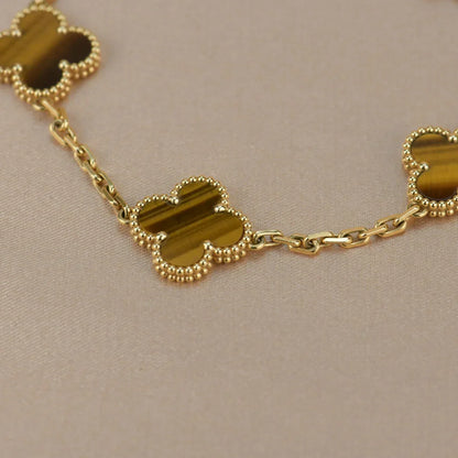 [Camiery] CLOVER 5 MOTIFS TIGER EYE BRACELET COLLECTION