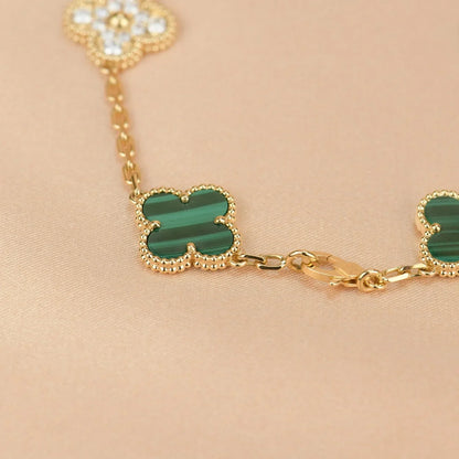 [Camiery] CLOVER 5 MOTIF MALACHITE BRACELET COLLECTION