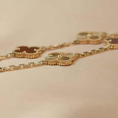 [Camiery]CLOVER  5 MOTIFS CARNELIAN GOLD BRACELET