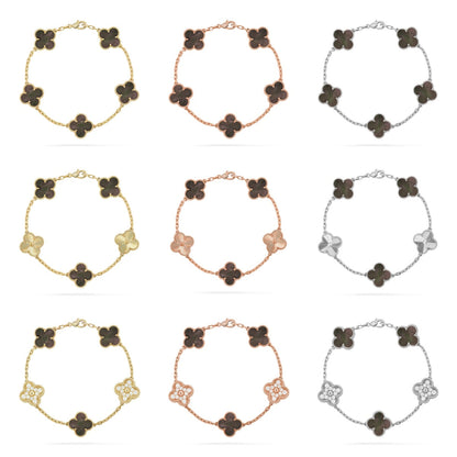 [Camiery] CLOVER 5 MOTIF GRAY MOP BRACELET COLLECTION