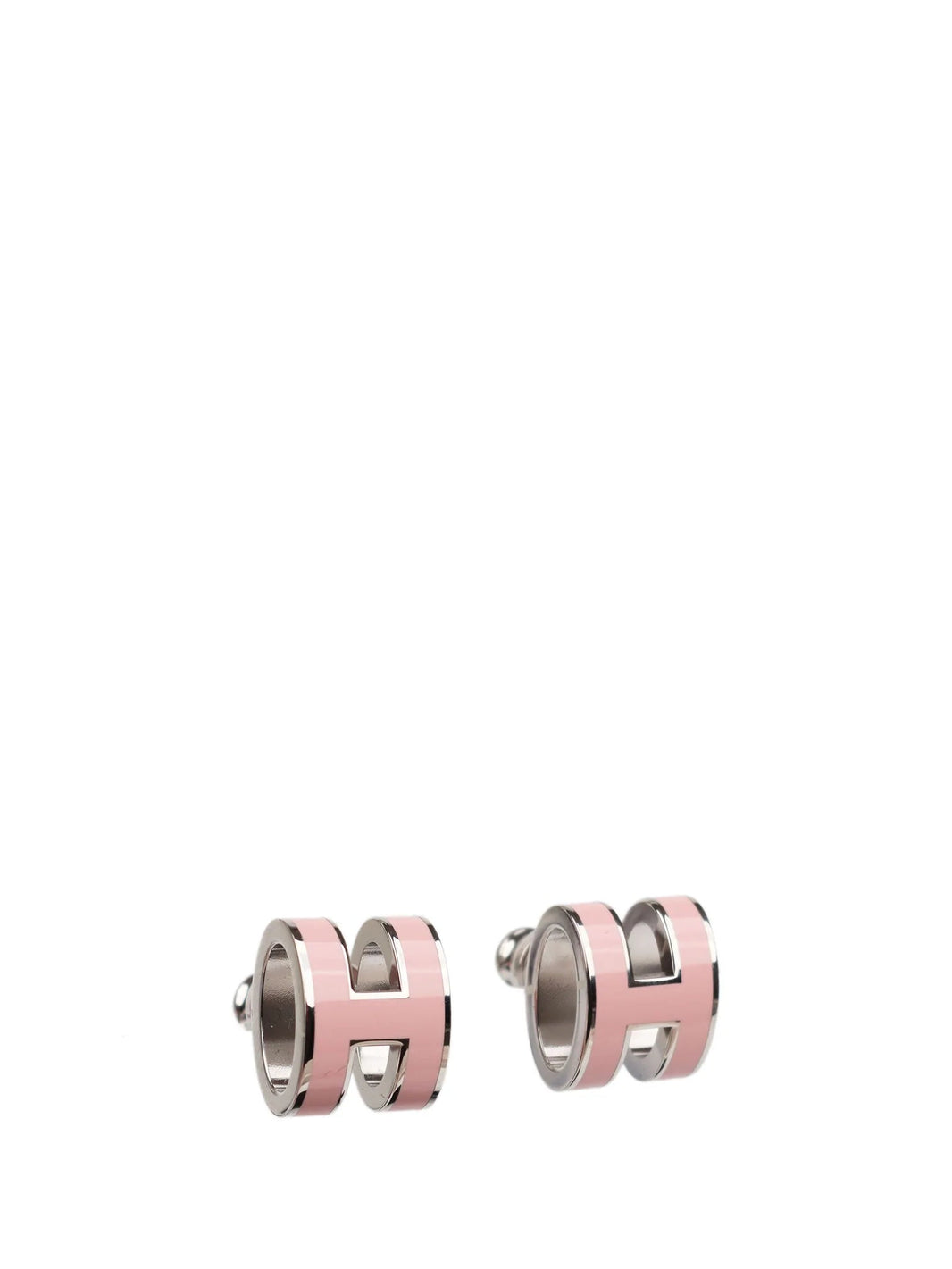 [Camiery]MINI POP H SILVER EARRINGS PINK