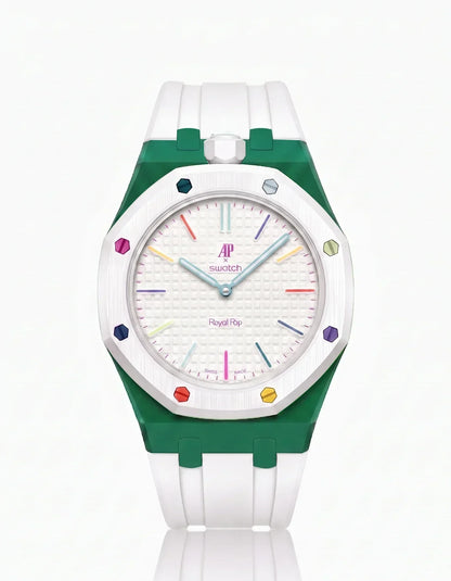 Silicone Strap & Case  Royal Pop Huit Blanc(Customize  Colors)
