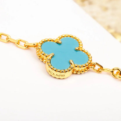 [Camiery] CLOVER 5 MOTIF TURQUOISE BRACELET COLLECTION
