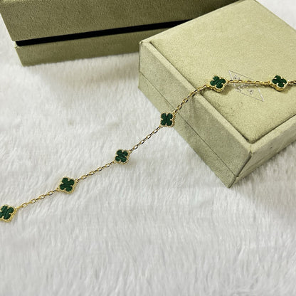 [Camiery]CLOVER 6 MOTIF MALACHITE BRACELET
