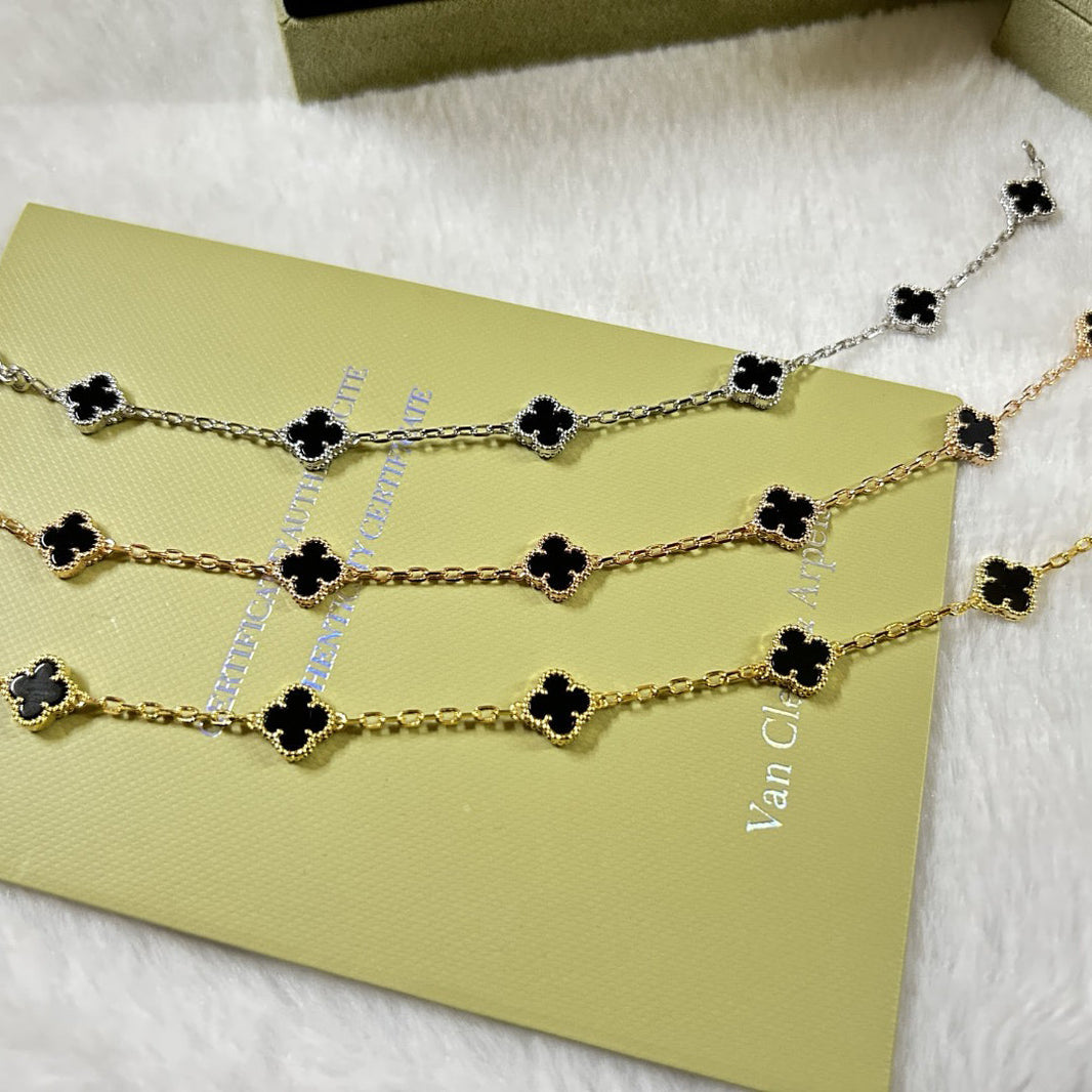 [Camiery]CLOVER 6 MOTIF  ONYXS BRACELET