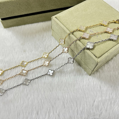 [Camiery]CLOVER 6 MOTIF WHITE MOP BRACELET