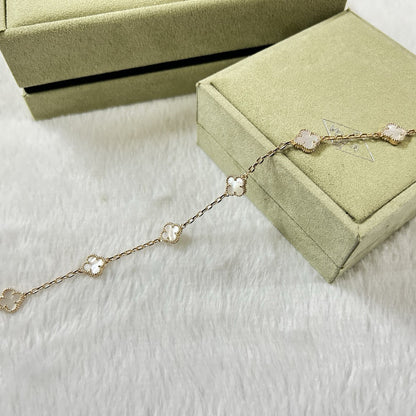 [Camiery]CLOVER 6 MOTIF WHITE MOP BRACELET